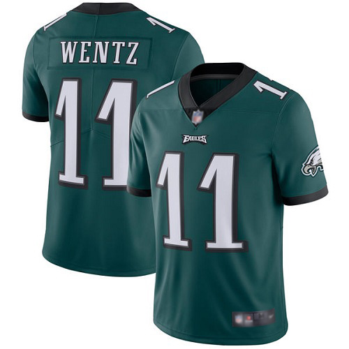 Men Philadelphia Eagles #11 Carson Wentz Midnight Green Team Color Vapor Untouchable NFL Jersey 2->philadelphia eagles->NFL Jersey